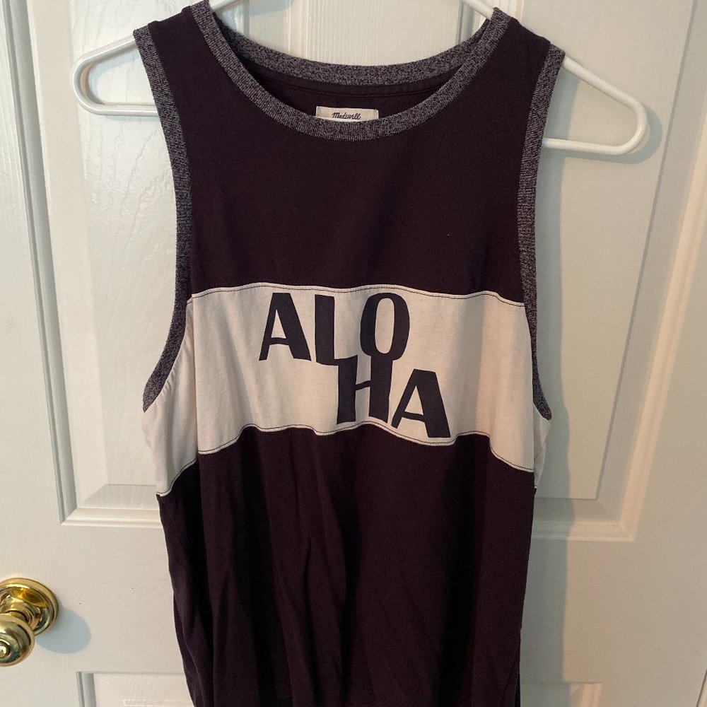 Madwell Aloha Block Purple Tee Tank